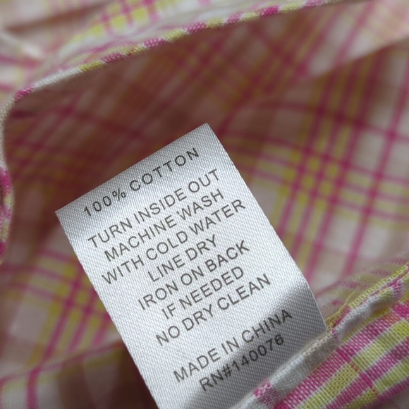 Generation Love Paint Splatter Plaid Button Up Pink and Yellow Size S Cotton - Picture 9 of 9